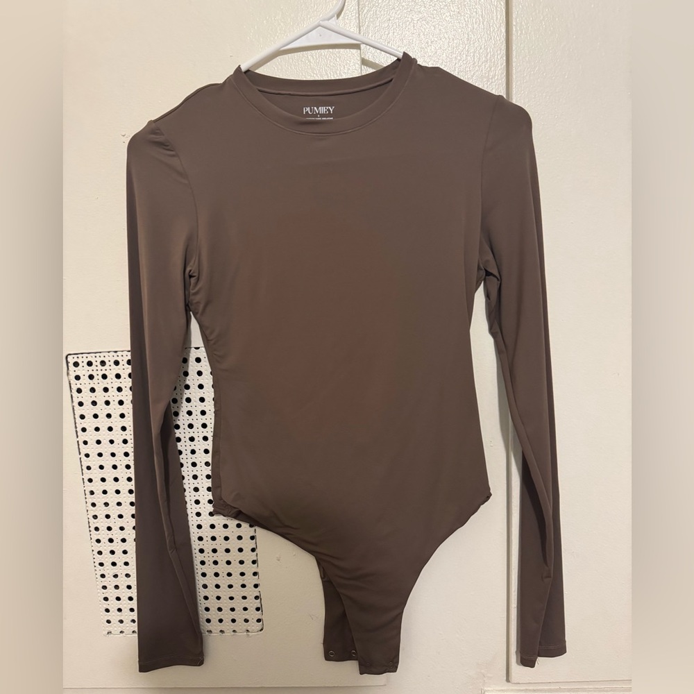 Pumiey brown long sleeve bodysuit